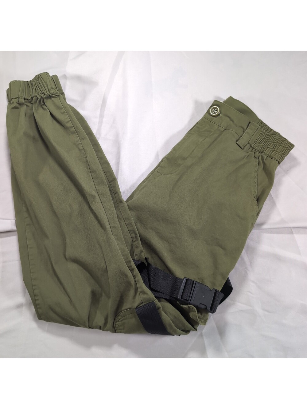 Olive Green High Waisted Cargo Jogger Pants Size Small